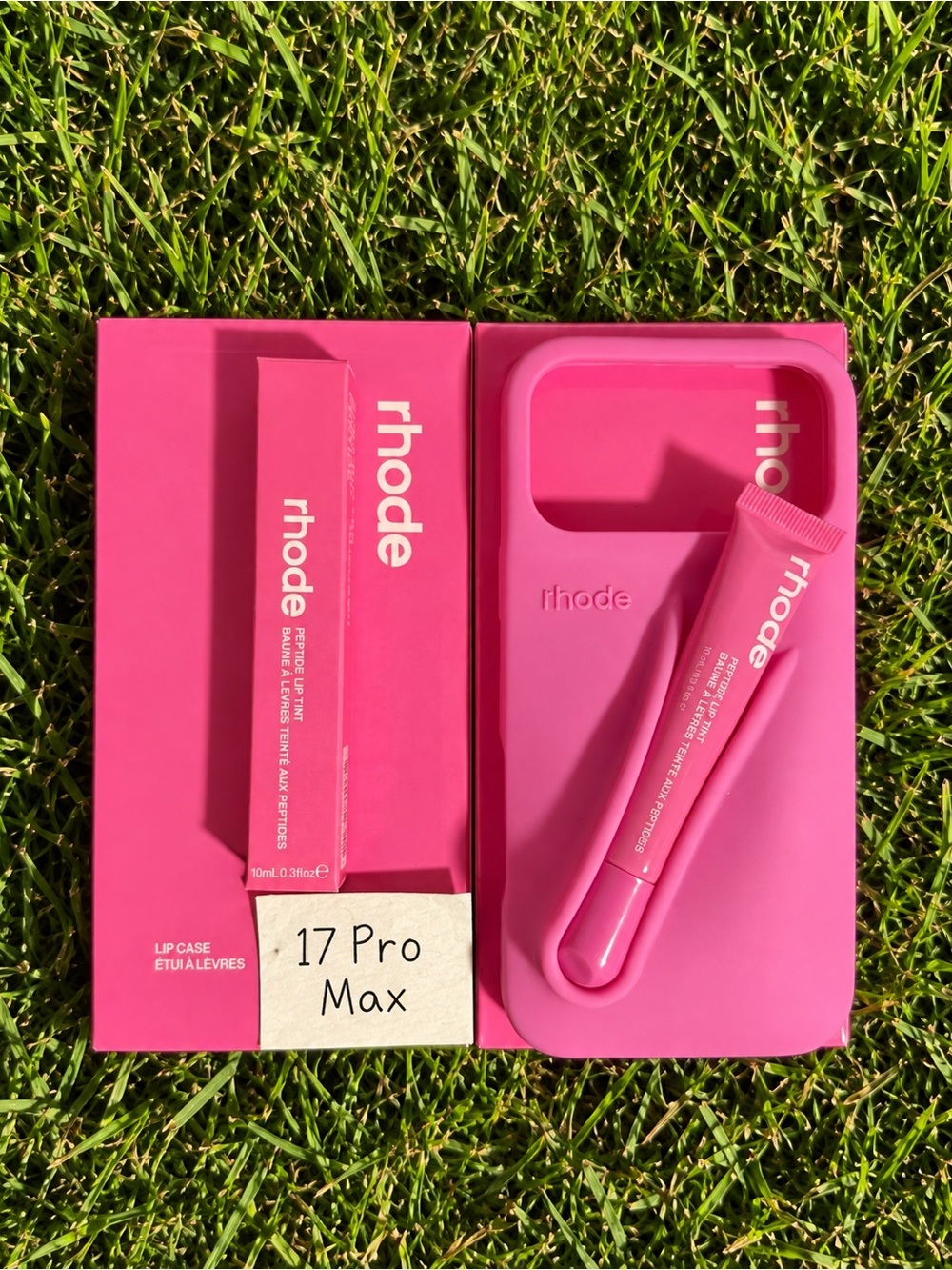 RHODE Pink iPhone 17 Pro Max Case with Matching Lip Tint